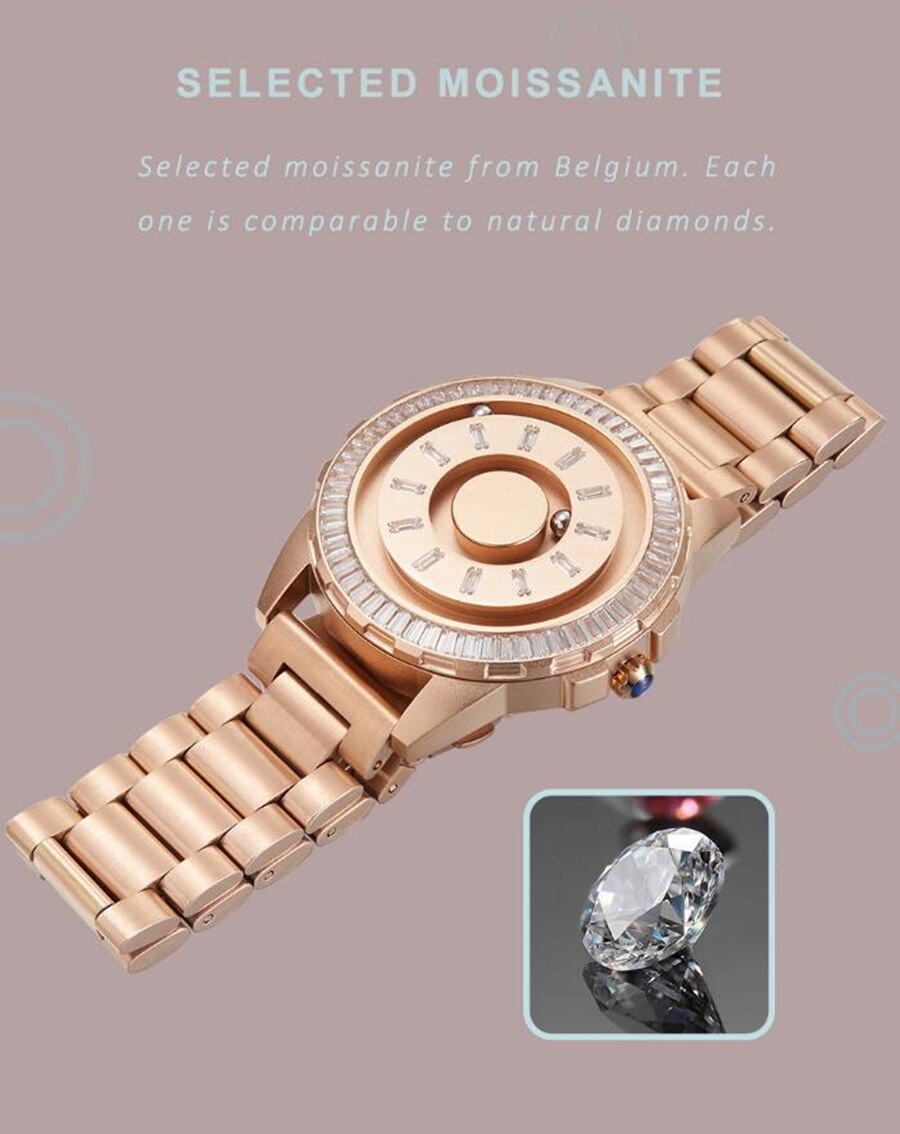 New Limited Edition Magnetic Ball Watch Men Luxury Diamond Crystal Man Unisex Designer Waterproof Stainless Steel Watches