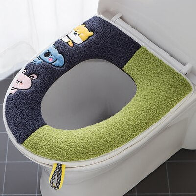 Quality Cotton Linter Overcoat Toilet Case Bathroom Multi Color Toilet Mat Warm Toilet Seat Cover