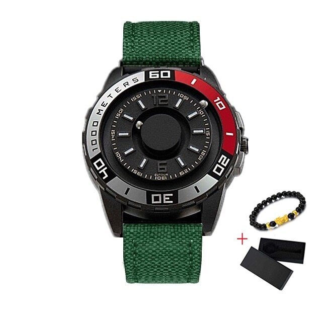 EUTOUR Magnetic Ball Watch Waterproof Canvas Strap Designer Wrist Watches Men Casual Quartz Man Wristwatch Clock