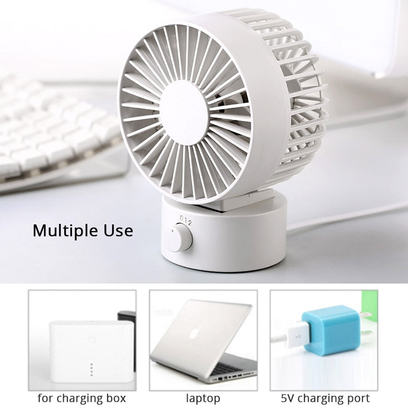 Summer USB Fan Creative Mini USB Fan For Office Home Beach Portable 2 Speed Computer PC Fans With Double Side Fans Blades Blower