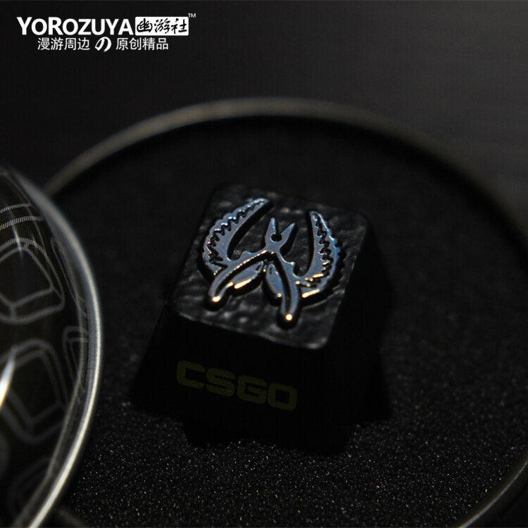 1pc zinc-plated aluminum alloy ZNAL903 key cap for CSGO Mechanical keyboard Stereoscopic relief keycap R4 Height