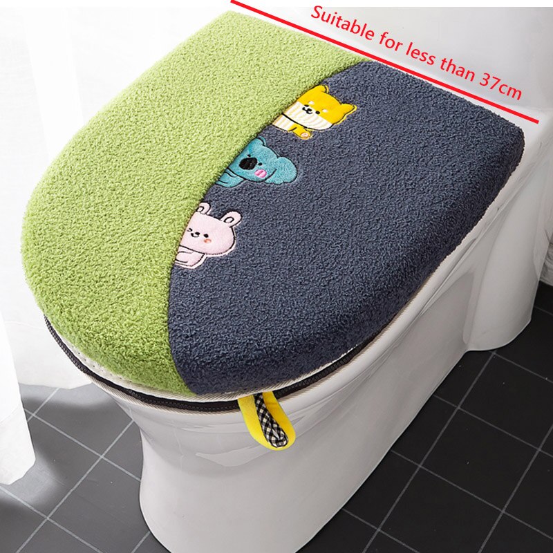 Quality Cotton Linter Overcoat Toilet Case Bathroom Multi Color Toilet Mat Warm Toilet Seat Cover