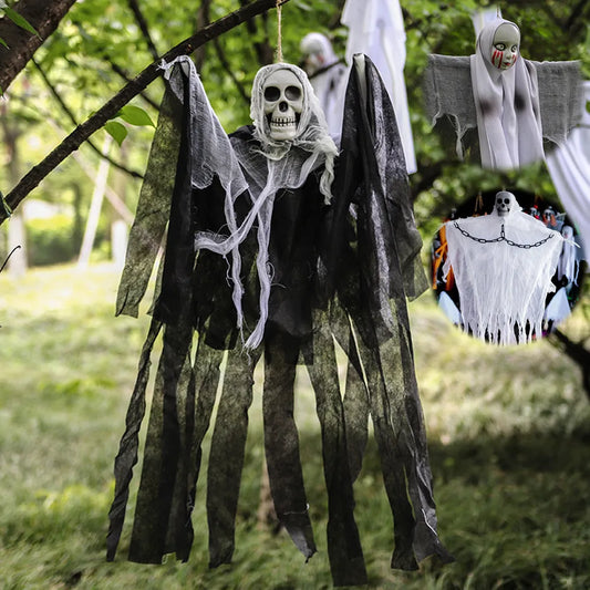 Halloween Horror Skull Hanging Decorations Ghost Outdoor Haunted House Scary Pendant Props Halloween Party Decorations Supplies