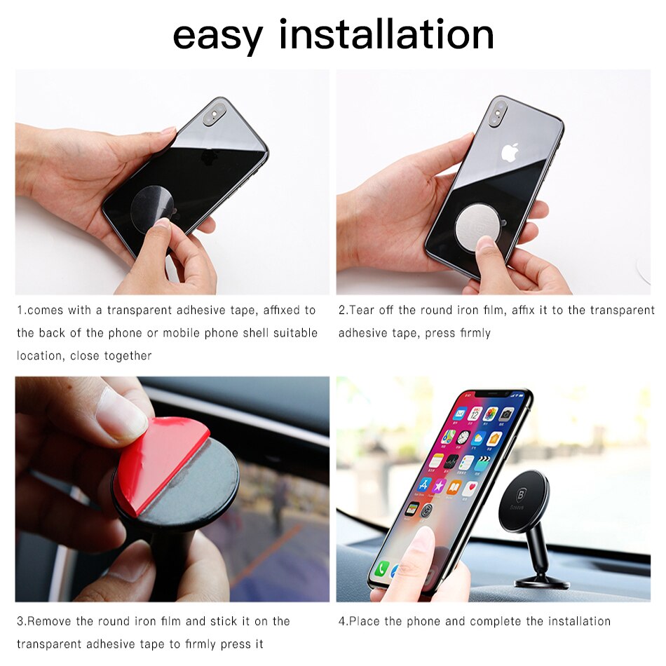 Baseus Universal Car Holder For Mobile Phone Holder Stand in Car Mount Phone Holder For Car 360 Degree Magnetic Car Phone Holder