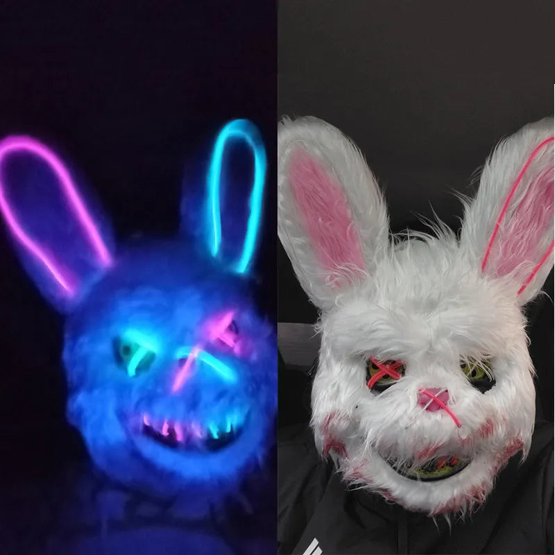 Halloween Carnival Party Costume Decoration Luminous LED Mask Halloween Mask LED Maske Light Up Party Masks for Glow Party