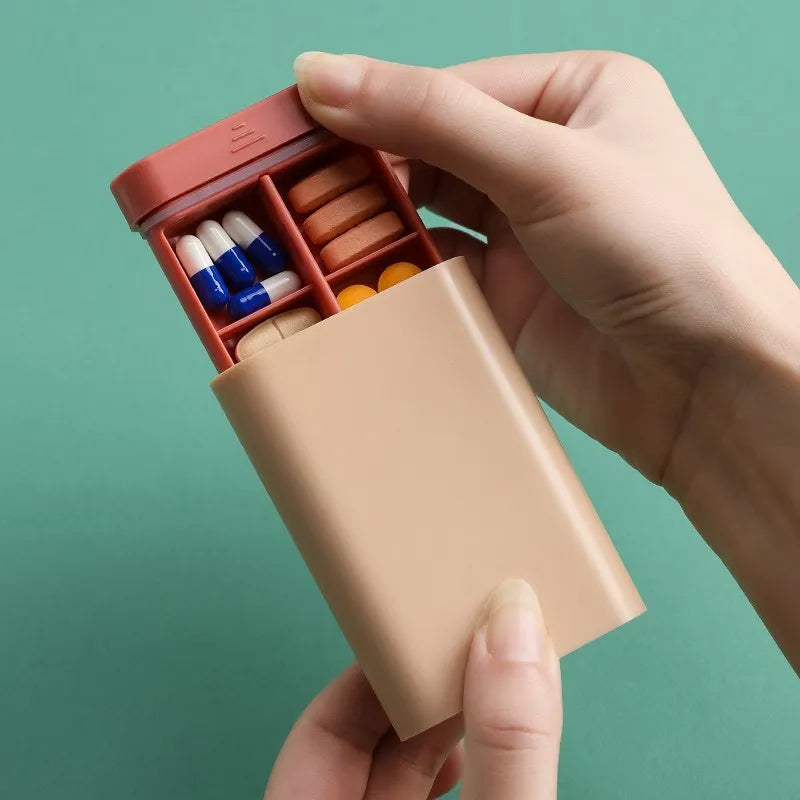 Mini Small Portable Travel Vitamin Box Pill Cases Container Organizer Storage Tablet 7 Days 6 Grids Medicine Fish Oils