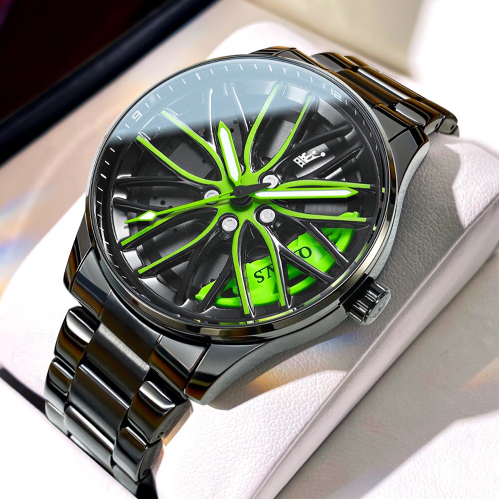 Men's Watches Top Brand Luxury 3D Hollow Rotary Dial Quartz Watch For Man Hollow Structure Designed For Car Lovers 9937