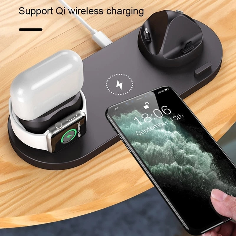 30W 7 in 1 Wireless Charger Stand Pad For iPhone 14 13 12 Pro Max Apple Watch Fast Charging Dock Station for Airpods Pro IWatch