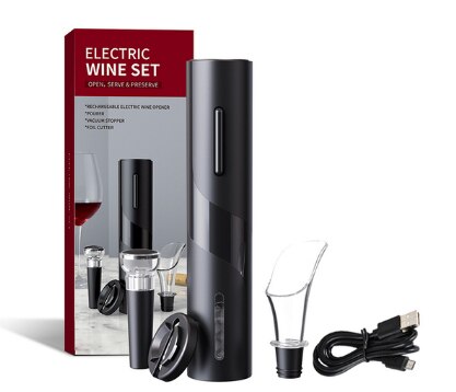 Electric Wine Opener Rechargeable Automatic Corkscrew for Creative Wine Bottle Opener with USB Charging Cable Suit for Home Use