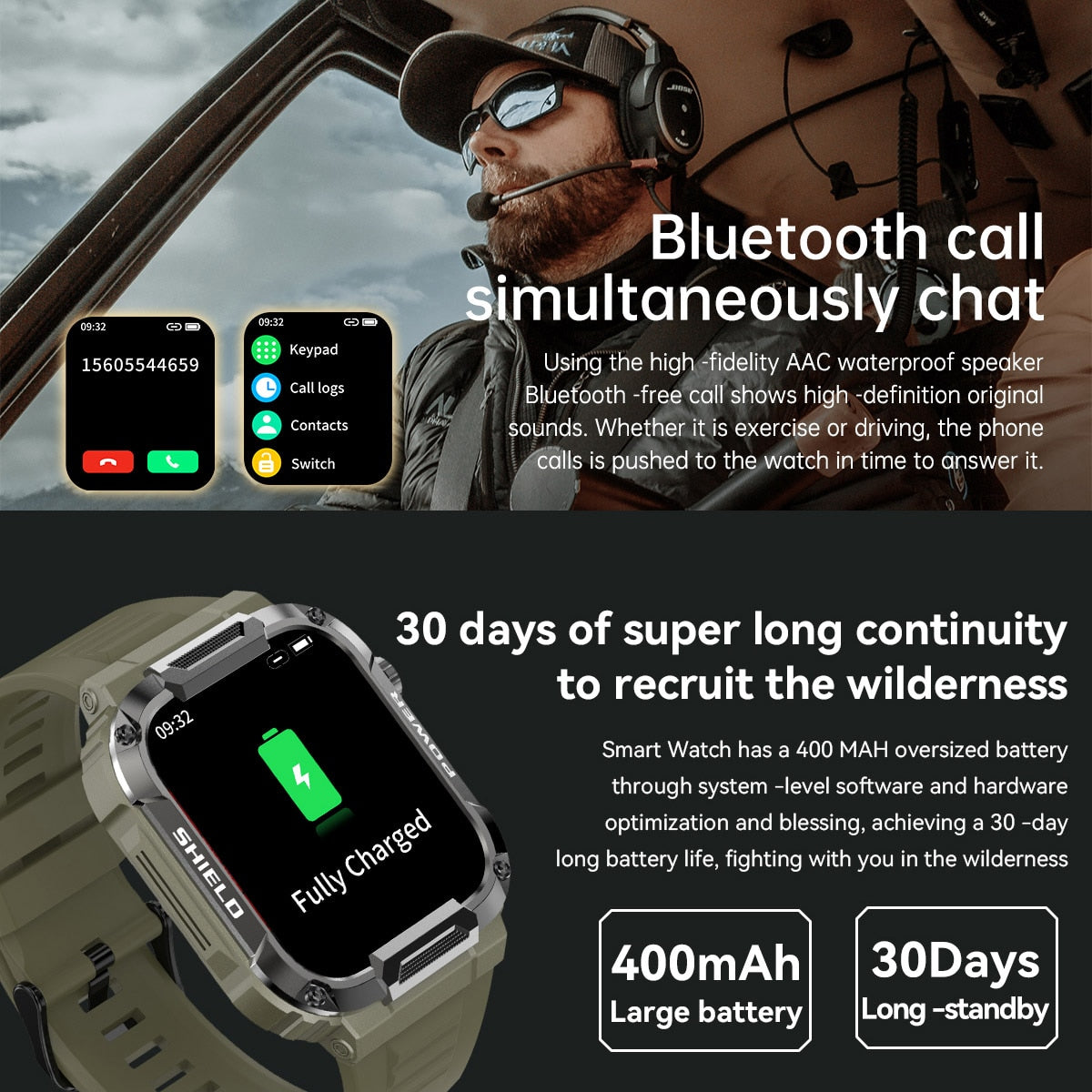 Men Smart Watch Military Healthy Monitor AI Voice Bluetooth Call Fitness Waterproof Sports Smartwatch for IOS Android Phone 2023
