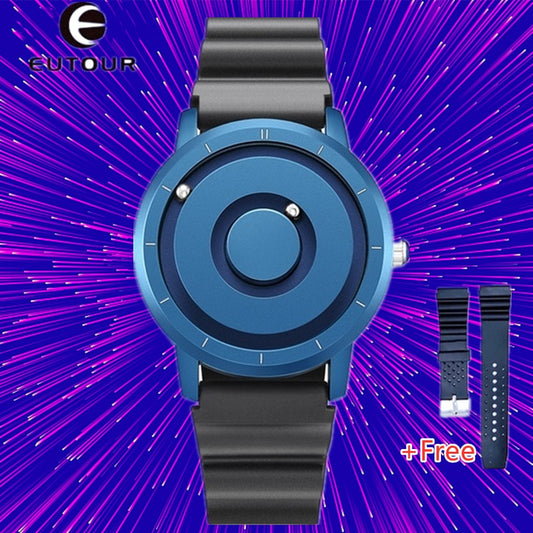 Eutour Blue Magnetic Ball Watch Men Fashion Casual Quartz Waterproof Sports Mens Wrist Watches Male Clock Relogio Masculino 2021