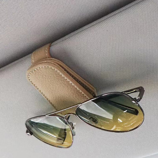 Multifunctional car glasses clip car glasses frame cowhide interior sun visor storage box car sunglasses clip card bill clip